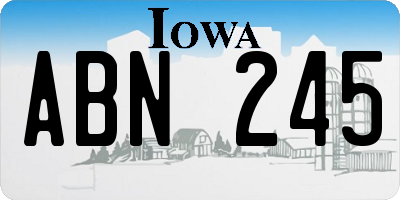 IA license plate ABN245