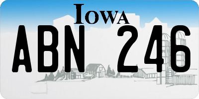 IA license plate ABN246