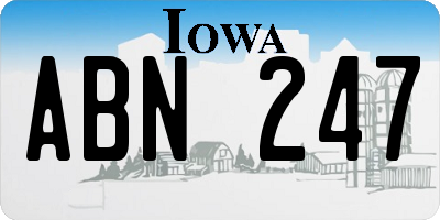 IA license plate ABN247