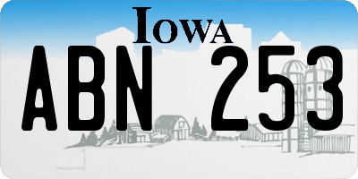 IA license plate ABN253