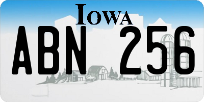 IA license plate ABN256