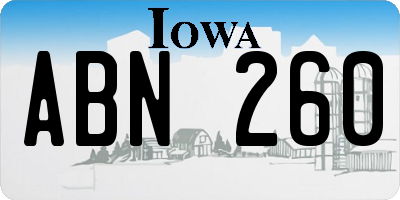 IA license plate ABN260