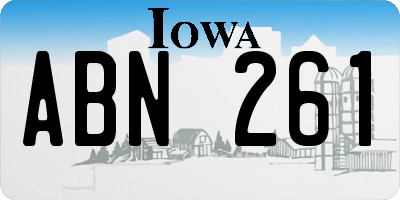 IA license plate ABN261