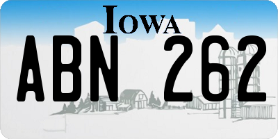 IA license plate ABN262