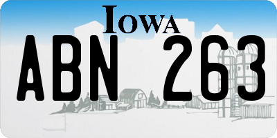 IA license plate ABN263