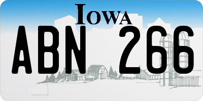 IA license plate ABN266