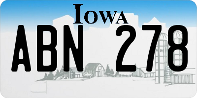 IA license plate ABN278
