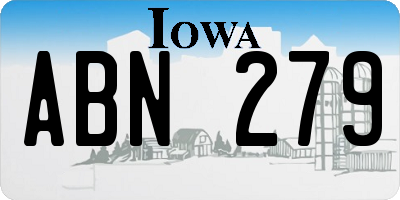 IA license plate ABN279