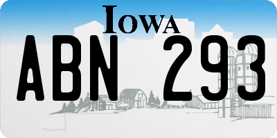 IA license plate ABN293