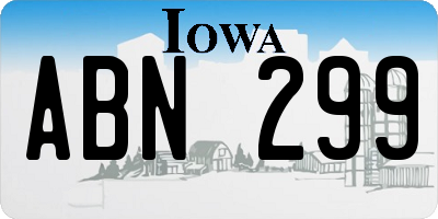 IA license plate ABN299
