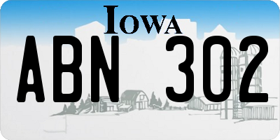 IA license plate ABN302