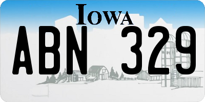 IA license plate ABN329