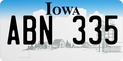 IA license plate ABN335