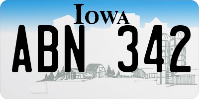 IA license plate ABN342