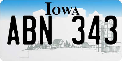 IA license plate ABN343