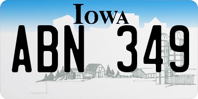 IA license plate ABN349