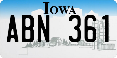 IA license plate ABN361
