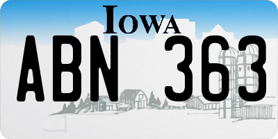 IA license plate ABN363