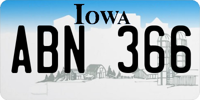 IA license plate ABN366