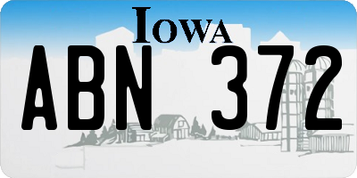 IA license plate ABN372