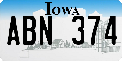 IA license plate ABN374