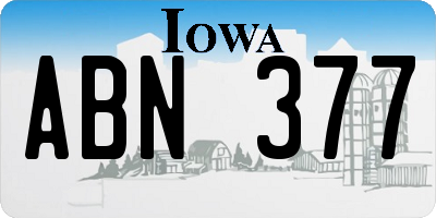 IA license plate ABN377