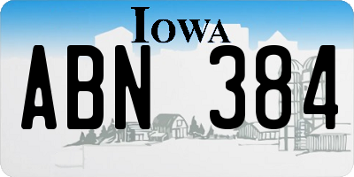 IA license plate ABN384