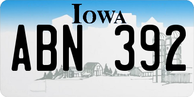 IA license plate ABN392