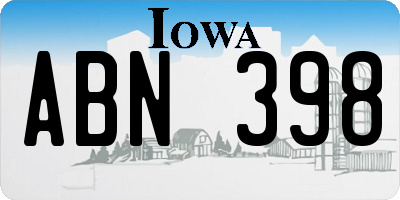 IA license plate ABN398