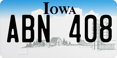 IA license plate ABN408