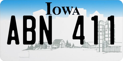 IA license plate ABN411