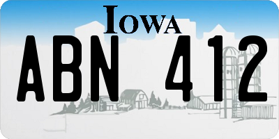 IA license plate ABN412