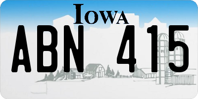 IA license plate ABN415