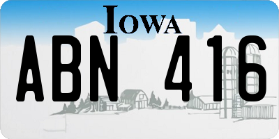 IA license plate ABN416