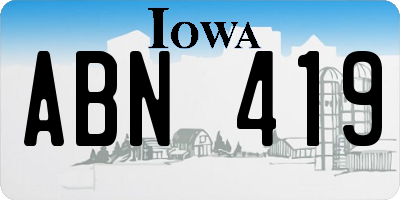 IA license plate ABN419