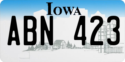 IA license plate ABN423