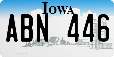 IA license plate ABN446