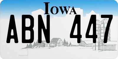 IA license plate ABN447