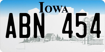 IA license plate ABN454