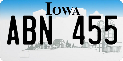 IA license plate ABN455