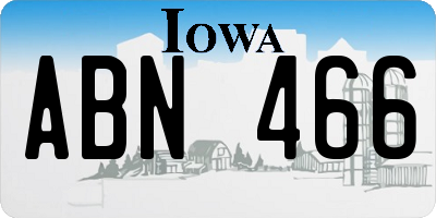IA license plate ABN466