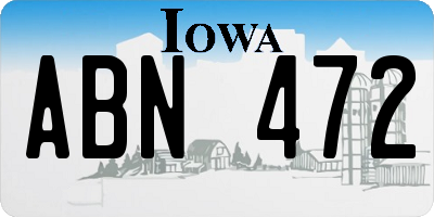 IA license plate ABN472