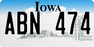 IA license plate ABN474