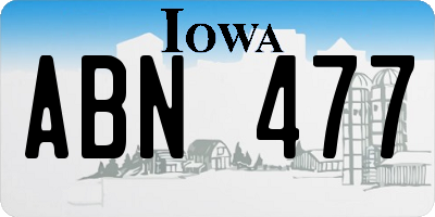 IA license plate ABN477