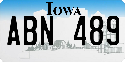IA license plate ABN489