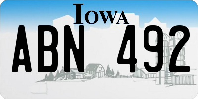 IA license plate ABN492