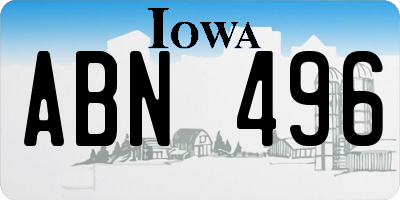 IA license plate ABN496