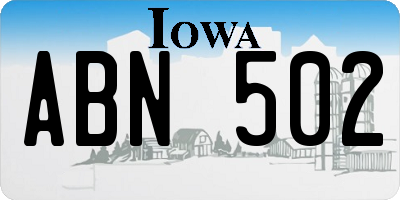 IA license plate ABN502