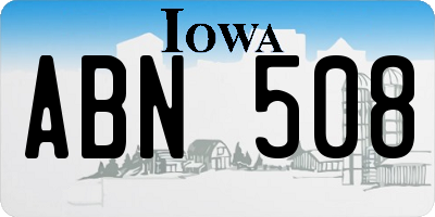 IA license plate ABN508
