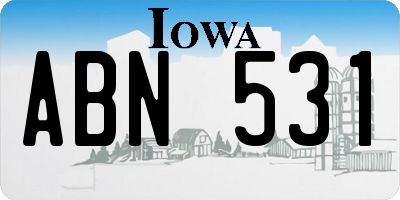 IA license plate ABN531